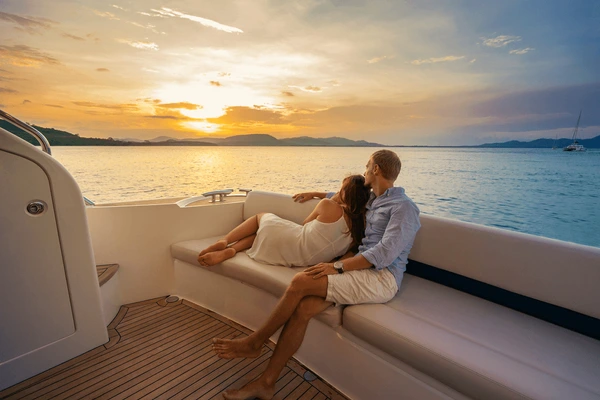 romantic vacation beautiful couple looking 600nw 1689298822