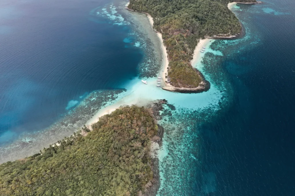 asie pacifique lagon recif vue aerienne